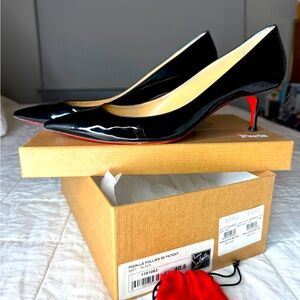 Christian Louboutin Patent Leather Pumps Pigalle Follies 55 Size 40.5 2.5"
